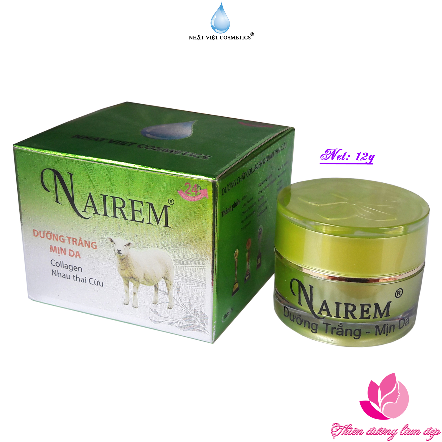[HCM]Kem dưỡng trắng Mịn da Collagen - Nhau Thai Cừu NAIREM - 12g