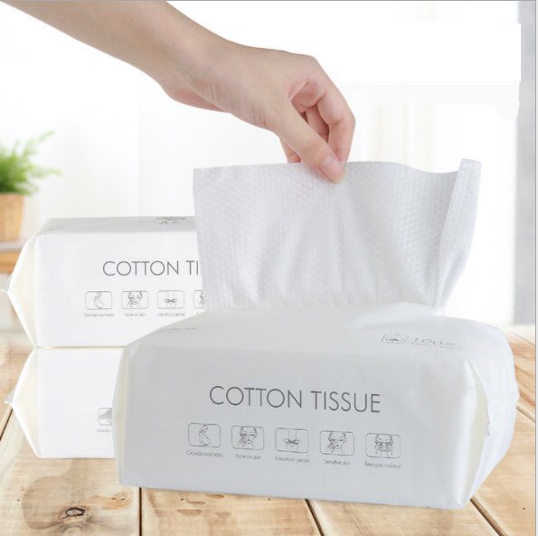 100 Khăn Tẩy Trang Và Lau Mặt 2 Trong 1 Bằng Cotton Không Dệt Dày Dặn Mềm Mại Sử Dụng Một Lần Vo2