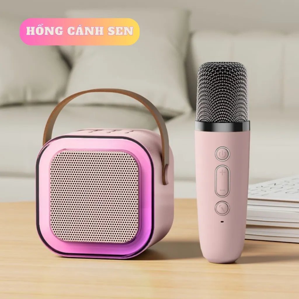 ( SALE TRỢ GIÁ 50% ) Loa hát karaoke bluetooth mini k12 tặng kèm 2 mic hát có thể thay đổi giọng dễ dàng sử dụng  nhiều màu lựa chọn