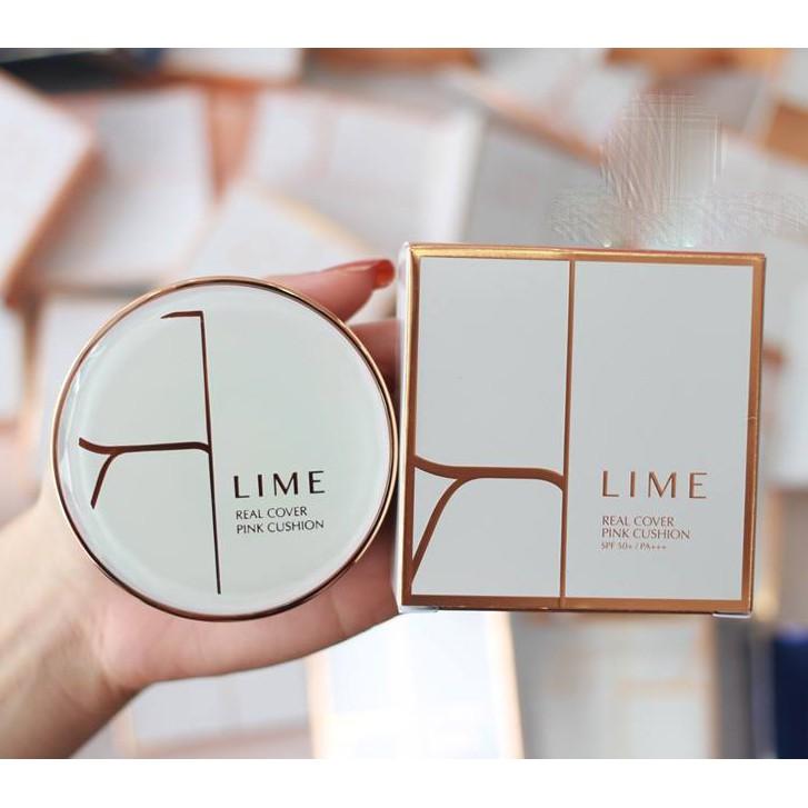 [HCM]Phấn nước kiềm dầu che phủ tốt Lime Real Cover Pink Cushion SPF50+ PA+++ [Dành cho da dầu]