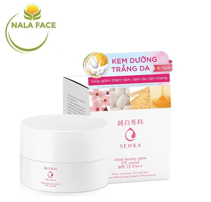 [HCM]Kem Dưỡng Trắng Da Chống Nắng Ban Ngày Senka White Beauty Glow UV Cream 50g