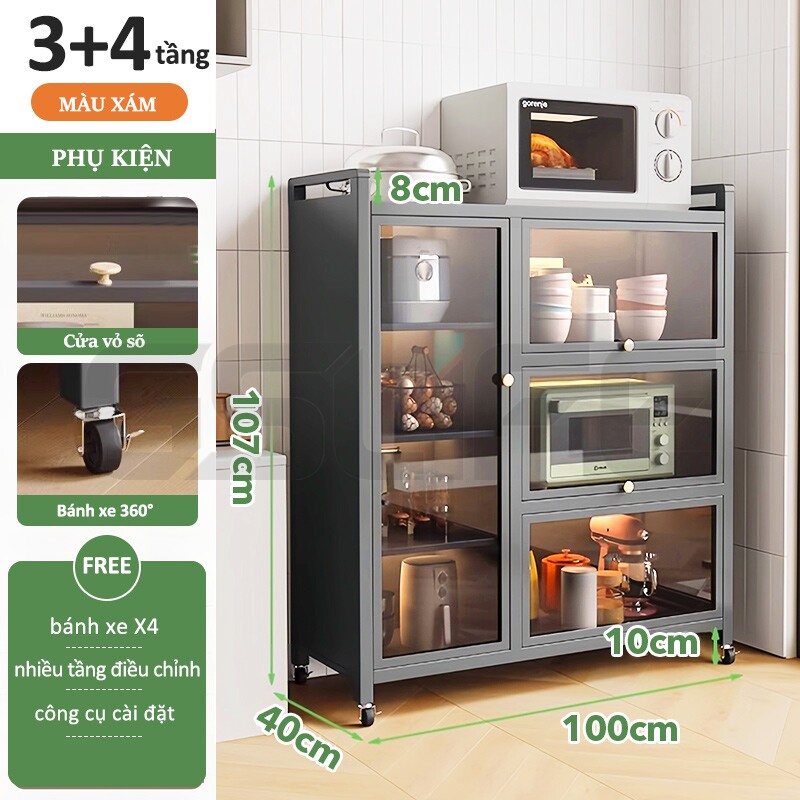 GSlife Kệ Nhà Bếp Đa Năng-Kệ Tủ Để Đồ Thép Cacbon Tiện Lợi Với Thiết Kế Tinh Tế