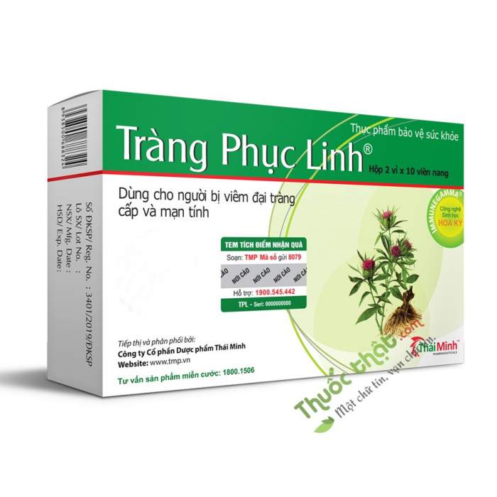 Tràng Phục Linh (2 Vỉ X 10 Viên Nang)