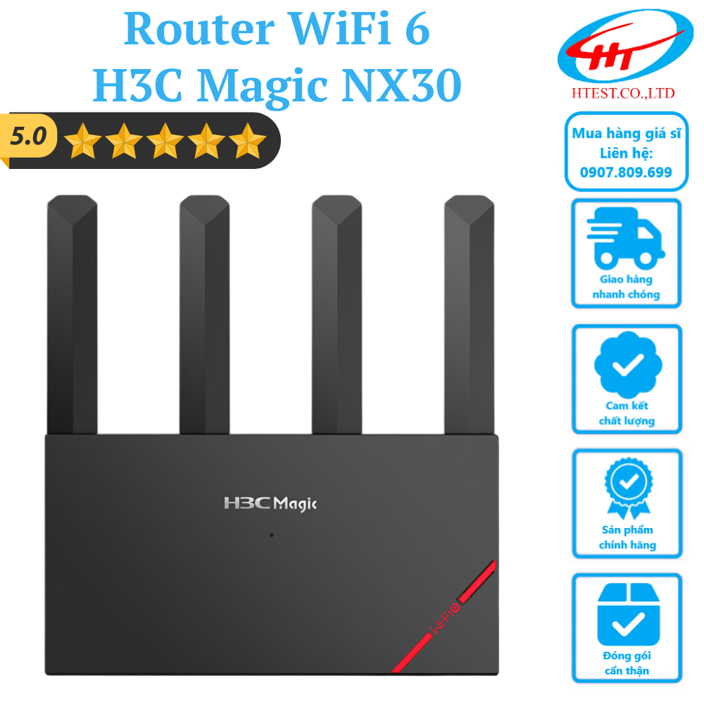 Router – Bộ phát WIFI 6 Băng Tần Kép H3C Magic NX30 3000Mbps (9801A4EP) – Bảo hành 3 năm