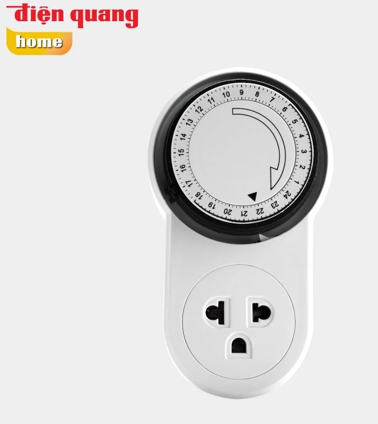 Ổ cắm hẹn giờ công tắc hẹn giờ Điều chỉnh cơ 2500W Điện Quang ĐQ ESK MT06 WBL 13
