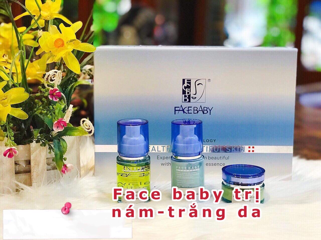 Bộ Kem Tái Sinh Phục Hồi Trắng Da Giảm Nám Face Baby Xanh ( Bản Tiếng Anh)