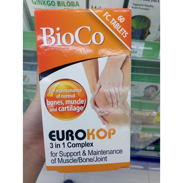 [ NHẬP KHẨU HUNGARY] Hộp 60 viên BioCo Eurokop 3 in 1 complex - Hỗ trợ cơ xương khớp chắc khỏe. Phòng ngừa và hỗ trợ điều tri thoái hóa khớp và các bệnh xương khớp phòng ngừa và hỗ trợ điều tri loãng xương