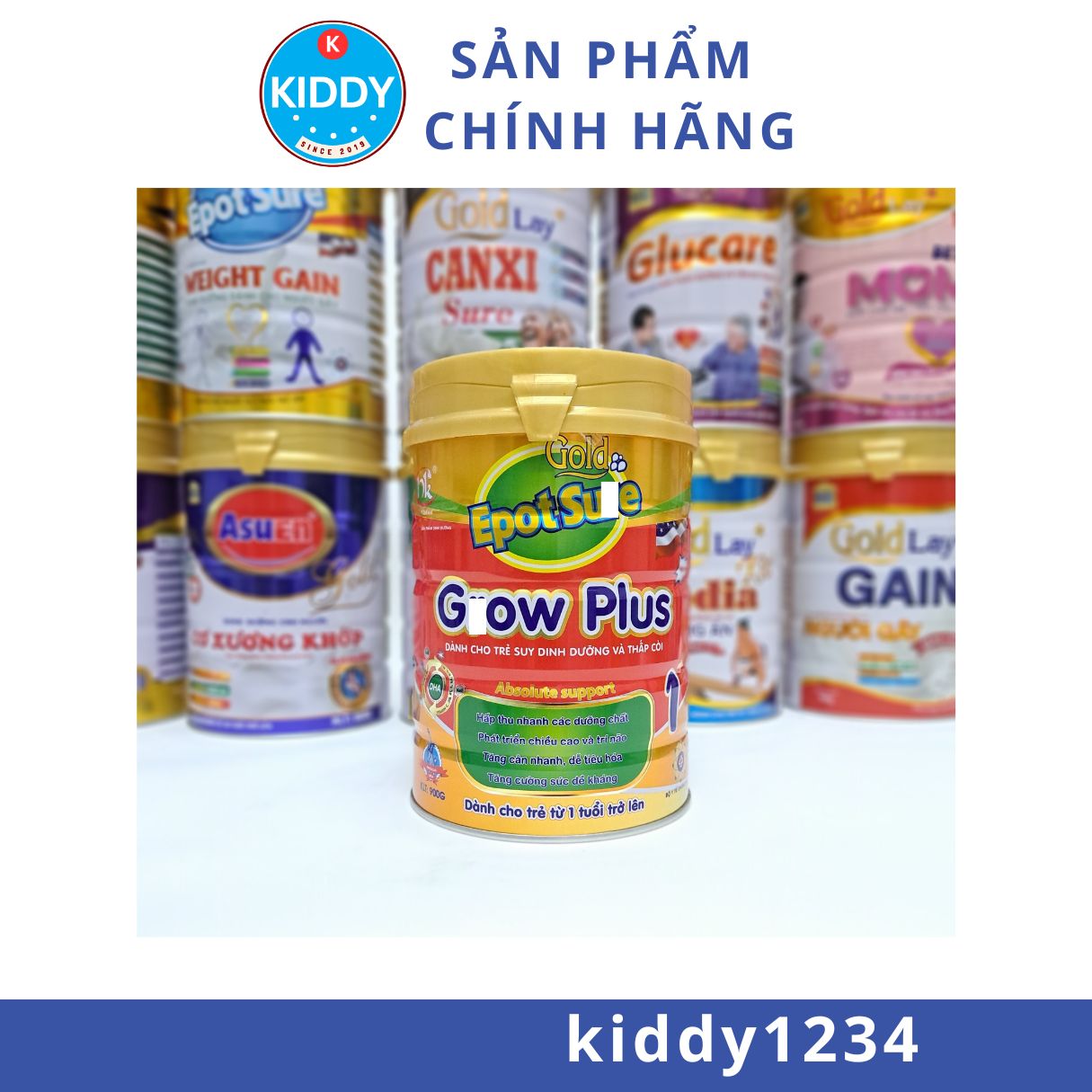 Sữa tăng cân Epot Sure 900g dành cho trẻ suy dinh dưỡng và thấp còi (kiddy1234)