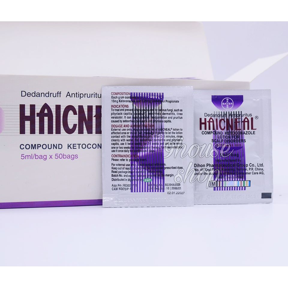 Combo 50 Gói Dầu Gội Haicneal Hỗ Trợ Giảm Nấm & Gàu Gói 5Ml