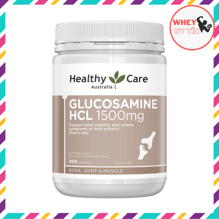 [CHÍNH HÃNG] Viên bổ khớp Glucosamin HCL 1500mg Healthy Care lọ 400 viên