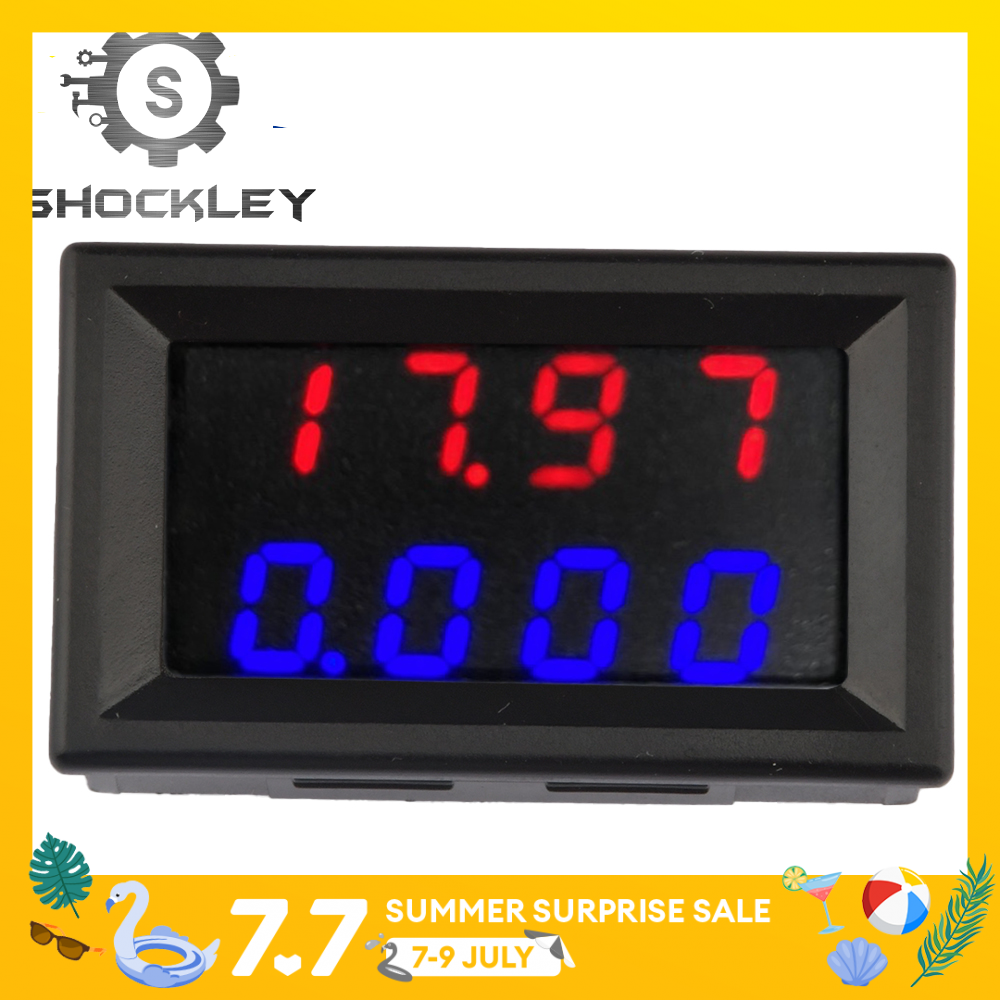 Shockley Vôn Kế Kỹ Thuật Số Vôn Kế Kỹ Thuật Số DC 500V 10A Ampe Kế Bảng Điện Áp Đồng Hồ Đo Vôn Kế Kỹ