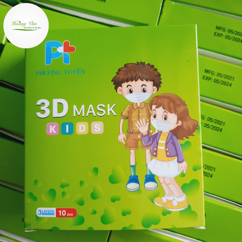 Khẩu trang cho bé 3D Mask Kids Phương Tuyến - Hộp 10 cái