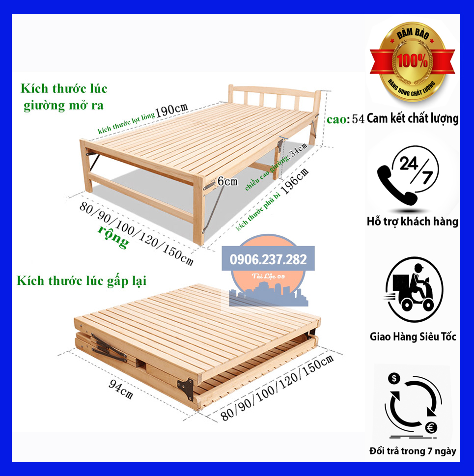 Giường xếp gỗ thông rộng 60cm 80cm 100cm 120cm 150cm tặng đệm giường đơn gấp gọn giường gỗ xếp gọn giường gấp gọn  giường ngủ trưa văn phòng giường xếp gỗ thông gấp gọn giường ghế gấp gọn