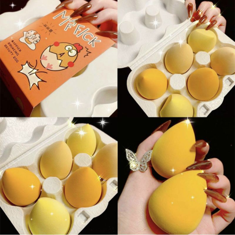 [HCM]BÔNG PHẤN HỒ LÔ MAFFICK BEAUTY EGG 1 SET 6 CÁI