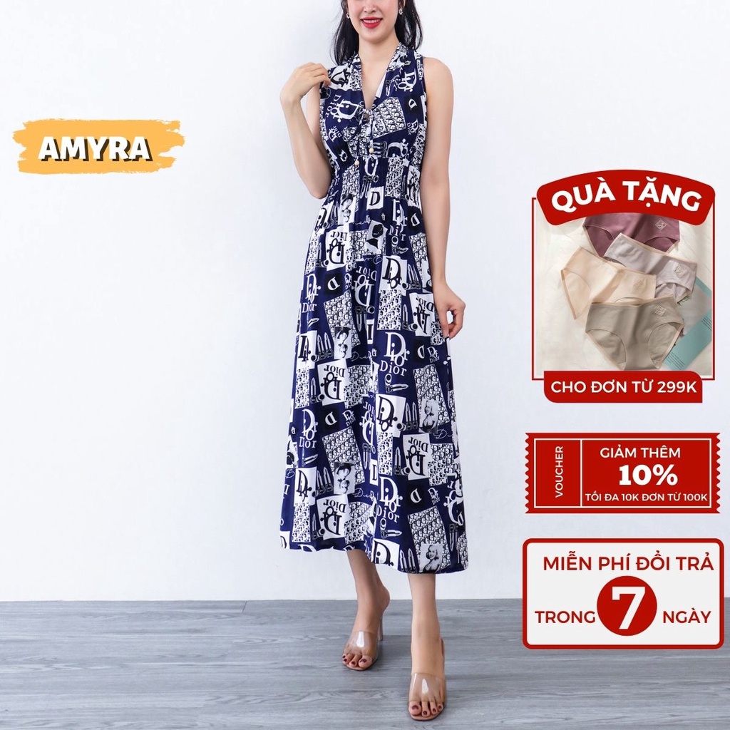 Đầm Xoè Hoa Tone Xanh Cổ V Tay Phồng Lụa Ánh Kim Cao Cấp Lealia Dress - Đầm  Quỳnh Anh Luxury Fashion