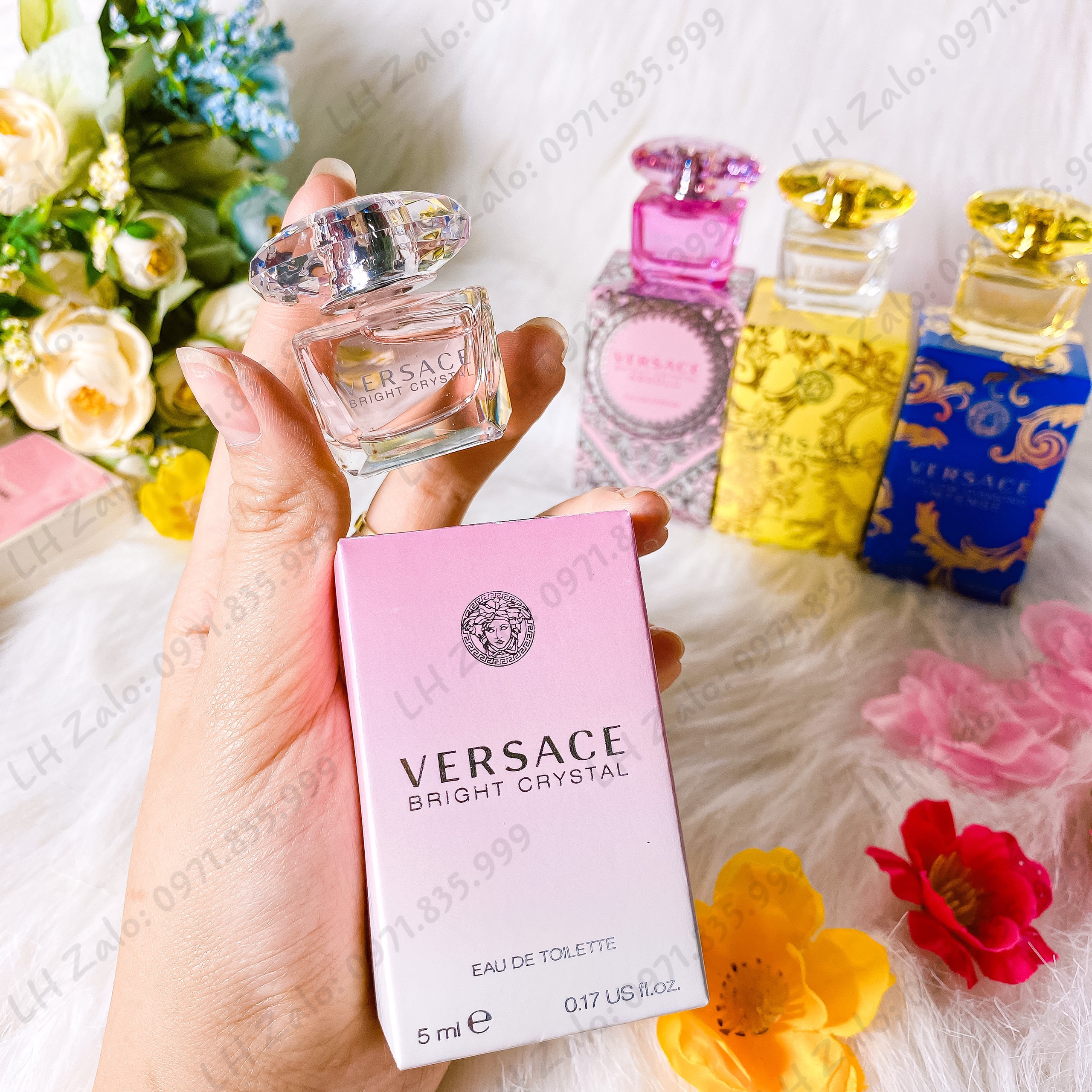 Nước hoa mini Versace Bright Crystal Mẫu thử nước hoa Versace mini Nước hoa nữ Tặng kèm hộp quà