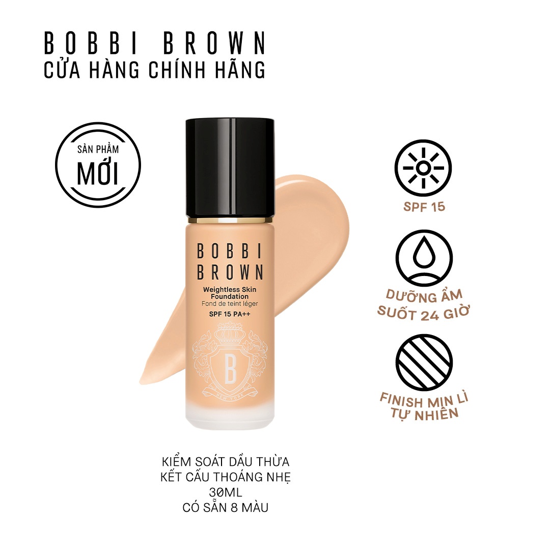 [ƯU ĐÃI 18-20.5] 【NEW】Bobbi Brown Weightless Skin Foundation SPF 15 PA++
