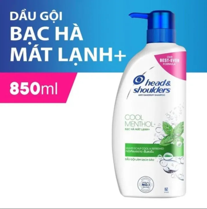 ( hàng sẵn ) Dầu gội Head & Shoulder Cool Menthol 850ml - Dầu gội đầu Head and shoulders Thái Lan bạ