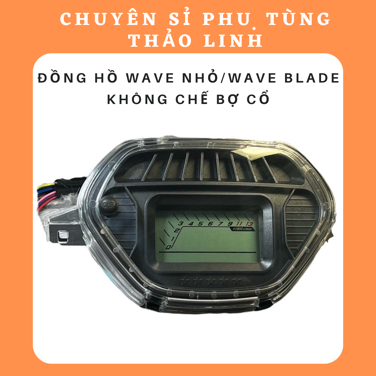 Đồng hồ điện tử xe Wave Blade - Wave nhỏ gắn như zin (không chế bợ cổ)