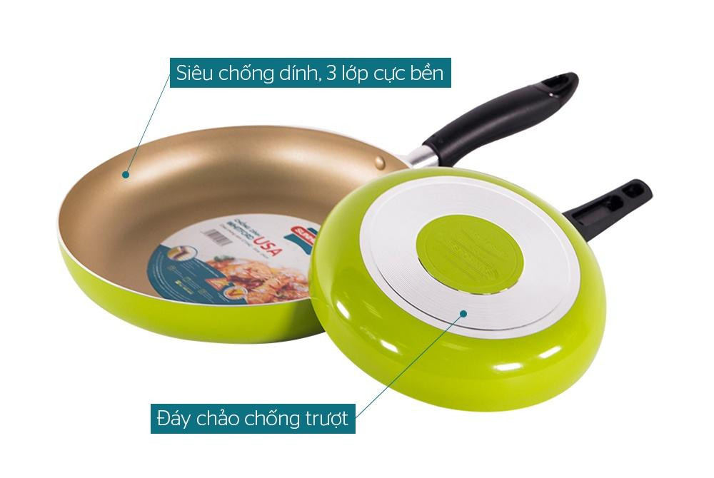 Bộ 2 Chảo Siêu Chống Dính SUNHOUSE SHS2418 - Chảo chống dính cao cấp 24cm và 18cm