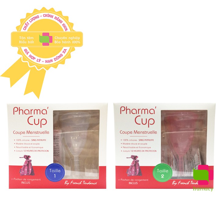 Cốc Nguyệt San Pharma Cup Coupe Menstruelle/Pocket Pháp (Size 12) Cho Phụ Nữ Từ 18 Tuổi Trở Lên