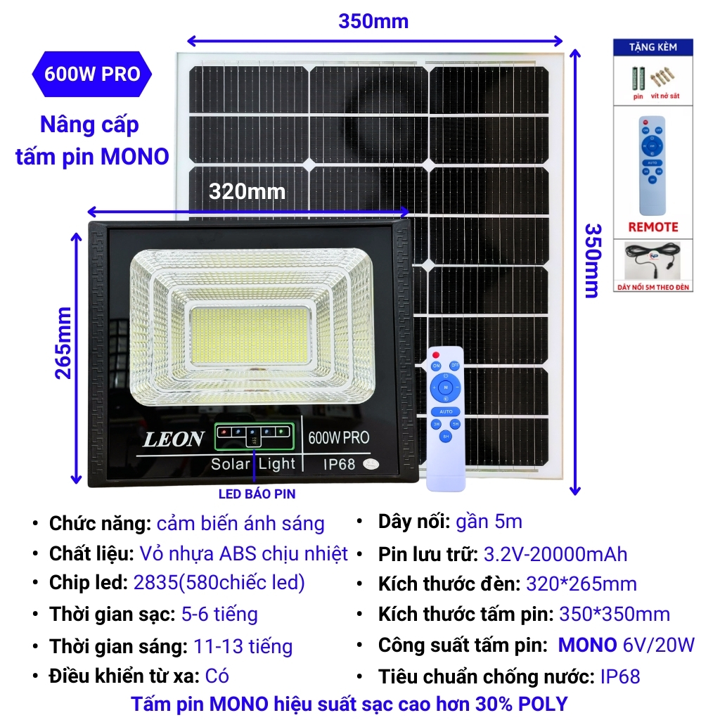 Đèn Năng Lượng Mắt Trời Sân Vườn SHOPNHATPHONG Đèn pha led 1 khoang đơn 300W500W Chip Led Siêu SángCảm Biến Ánh SángĐiều Khiển Từ Xa Chống Nước IP67 quà tặng 2 cuộn băng keo