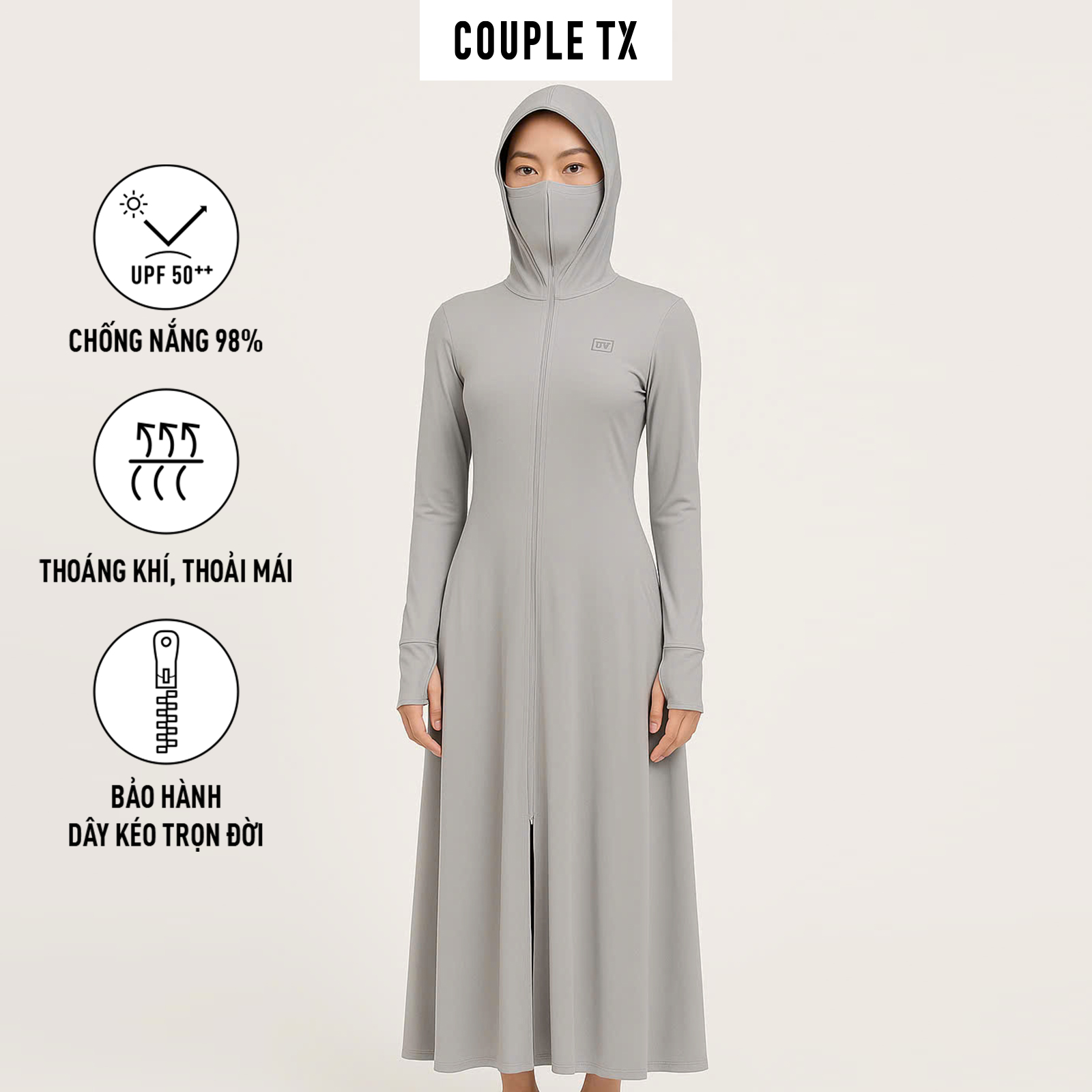 Áo Khoác Nữ Chống Nắng Couple TX Anti UV Dáng Dài WOK 2068