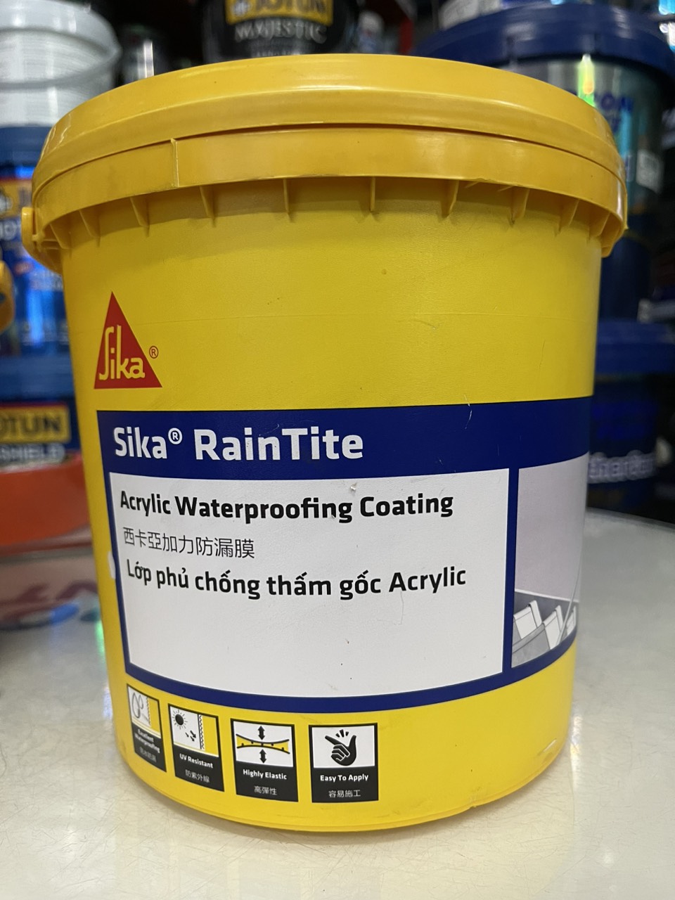 Sika ® RainTite Chính Hãng (thùng 4kg/20kg). Sơn chống thấm tường ngoài khả năng đàn hồi cao và k