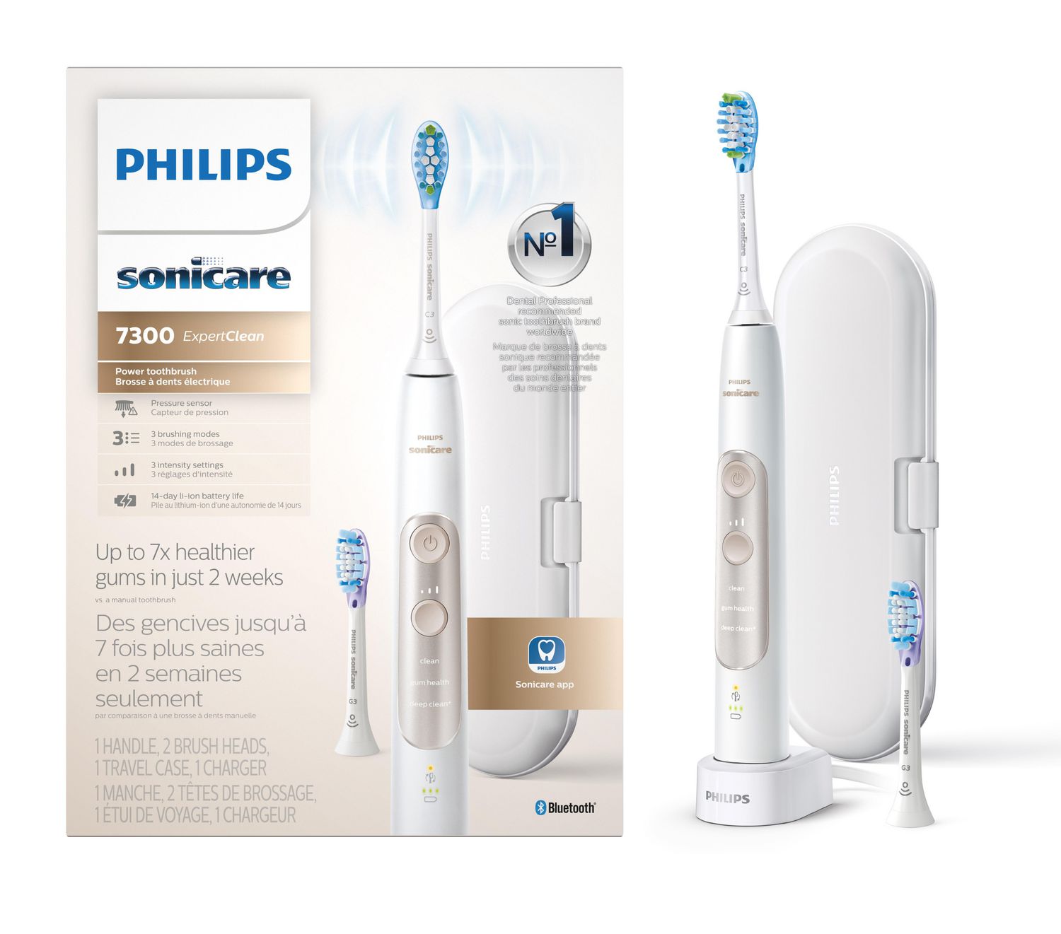 Bàn Chải Điện Sóng Âm Philips Sonicare 7300 - 3 Chế Độ 3 Mức Rung (Bảo Hành 12 Tháng)