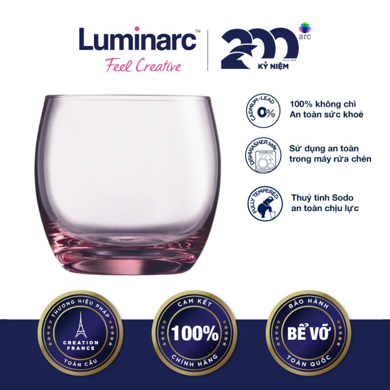 Bộ 6 Ly Thuỷ Tinh Thấp Luminarc Salto Pink 320ml - LUSAJ5386