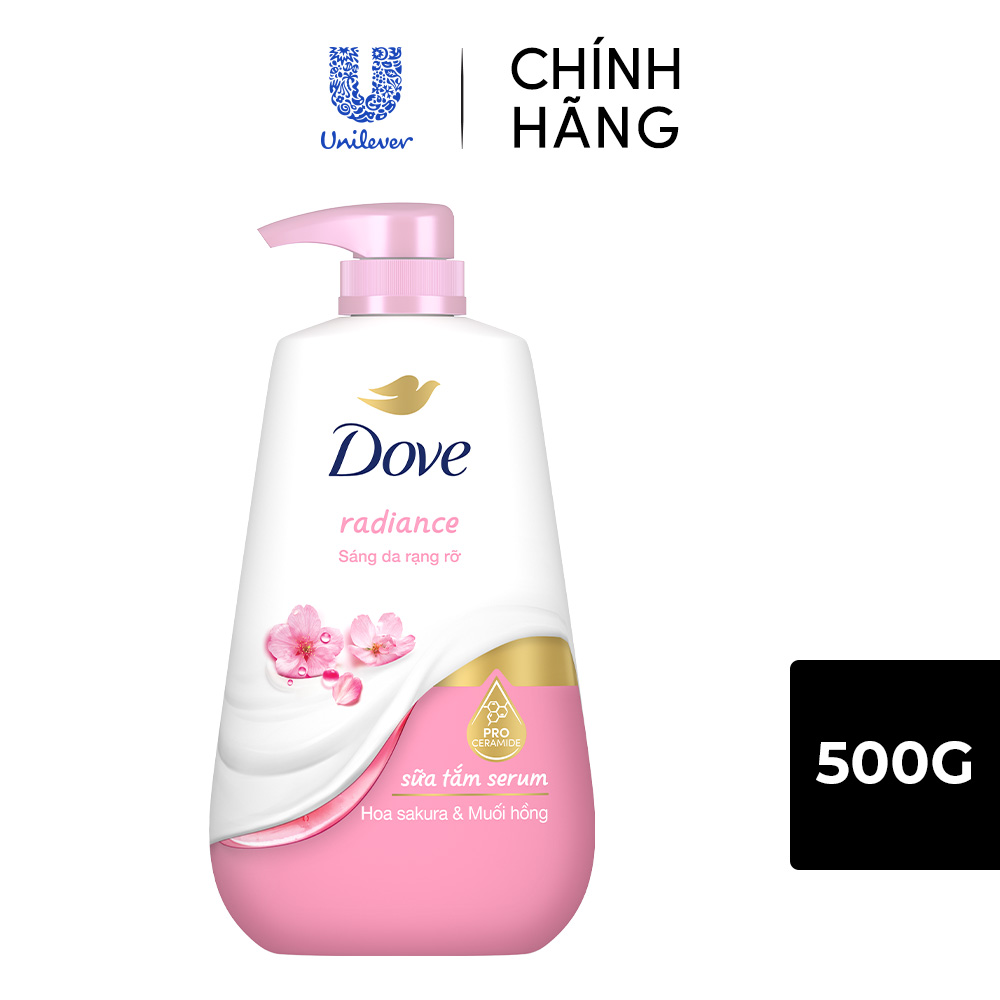 Sữa Tắm Dưỡng Thể Dove Chăm Da Mềm Mịn Tức Thì Với Dưỡng Chất Lợi Khuẩn Da 500g (bao bì tùy lô nhập 