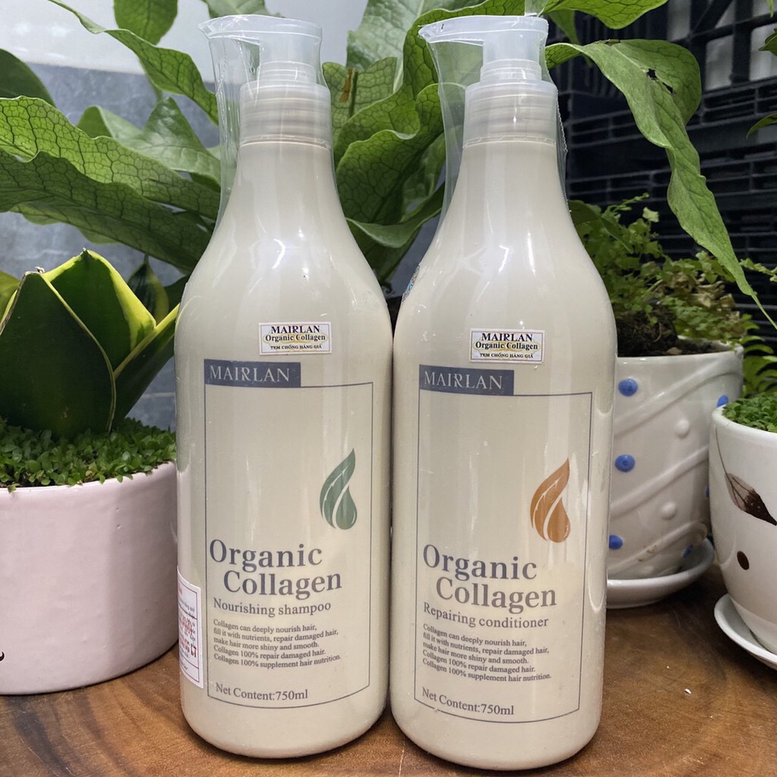 [Hcm]Dầu Gội Xả Ngăn Rụng Chống Xơ Rối Mairlan Organic Collagen Nourshing 750Mlx2