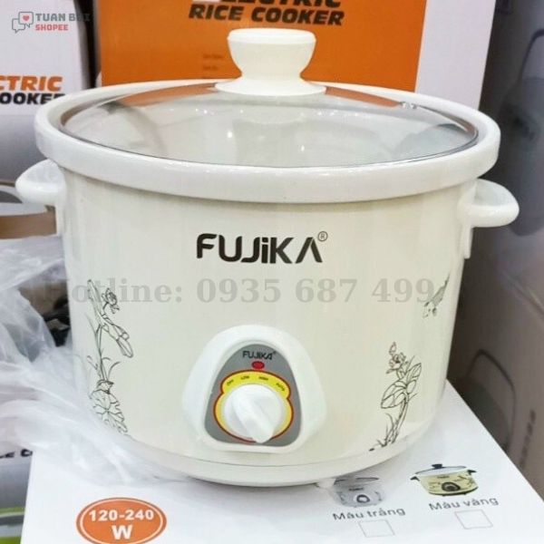 Nồi nấu cháo chậm chưng yến hầm cháo chậm Fujika 1.5L và 2.5L -Hàng chính hãng BH 12 tháng