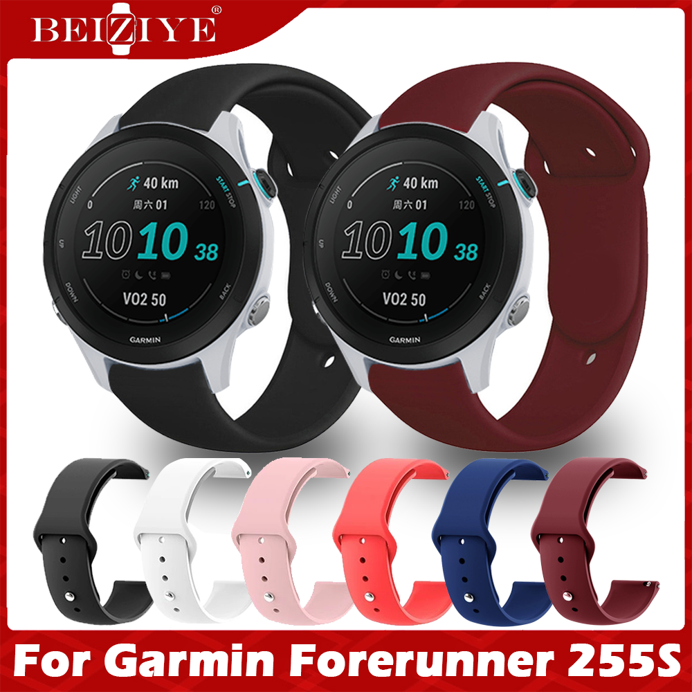 Đối với Garmin Forerunner 255S music Dây đeo bằng silicon Dây đeo thay thế dây đeo mềm cho Dây đeo c