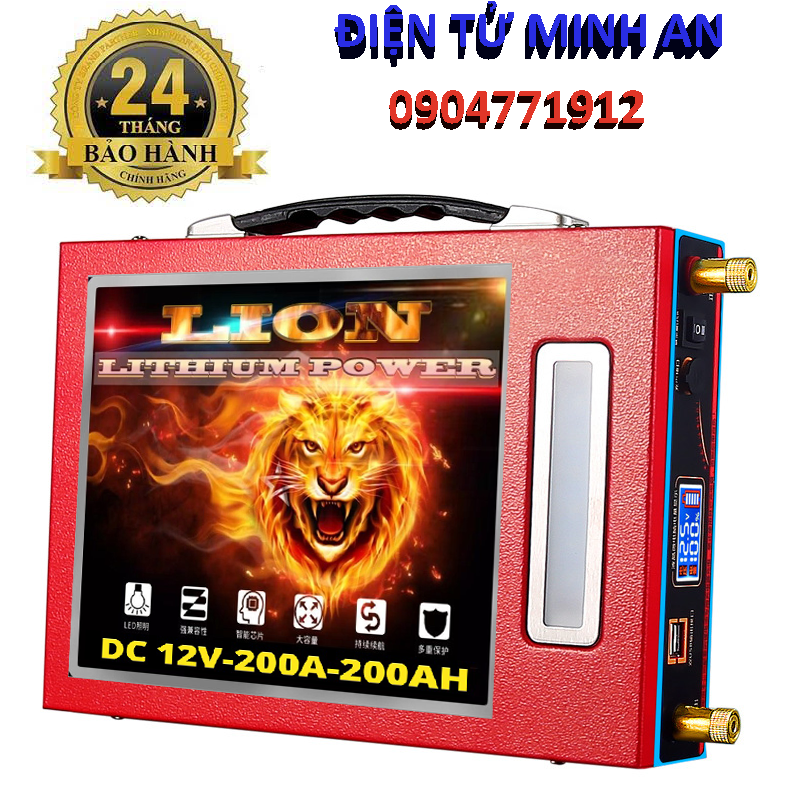 Pin Lithium 12V - 200Ah Lion Pin siêu nhẹ công nghệ mới