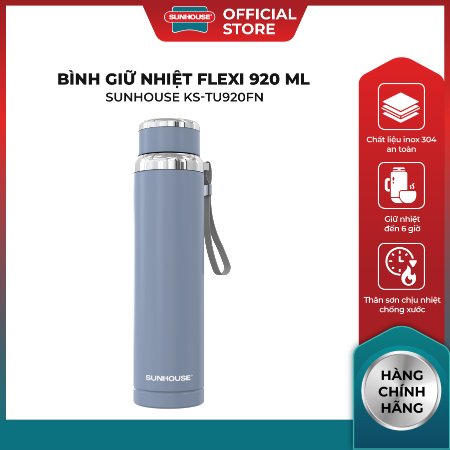 Bình giữ nhiệt Flexi Sunhouse KS-TU920FW-FN - Dung tích 920ml - Thân inox 304 chịu nhiệt chống xước
