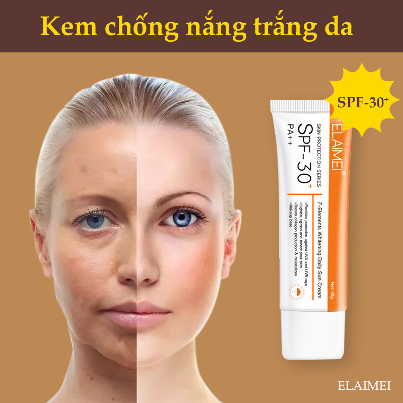 Làm Cho Bạn Trắng Trong Một Mùa Hè Elaimei Kem Chống Nắng 40G Spf30Pa ++ Hấp Thụ Nhanh Chóng Không Nhờn Dính Không Thấm Nước Và Mồ Hôi Không Làm Bí Da Nhạy Cảm Và Làm Sáng Da (Kem Dưỡng Da Chống Nắng.kem Chống Nắng)