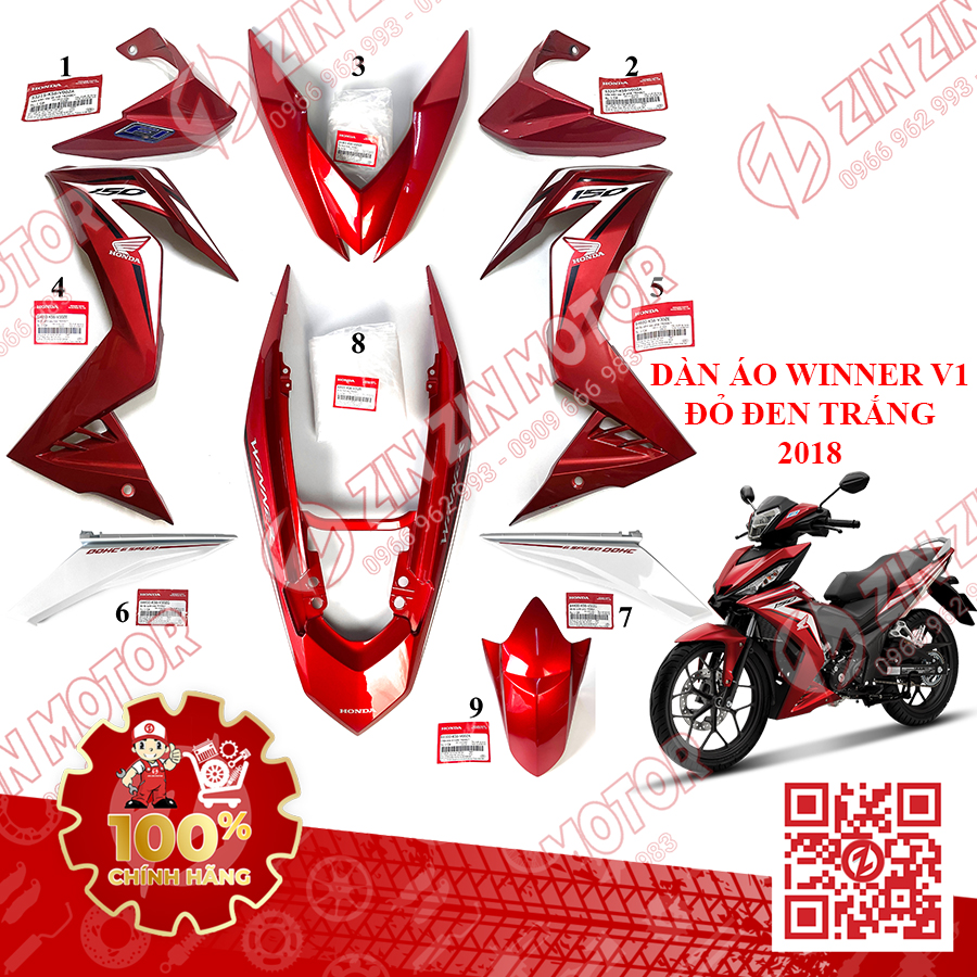 Dàn Áo Winner V1 RS150 V1 V2 Đủ Màu Các Đời Chính Hãng Honda - ZZM