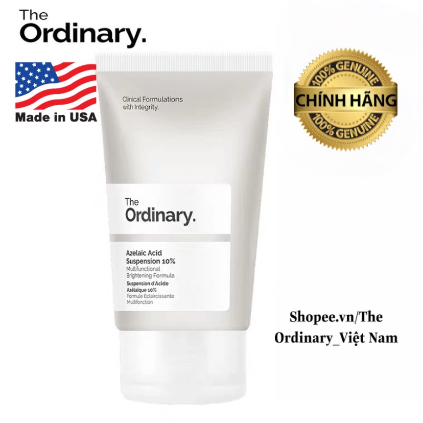 Serum The Ordinary Azelaic Acid Suspension 10% Kem Dưỡng Sáng Da Mờ Thâm (Full 30Ml)