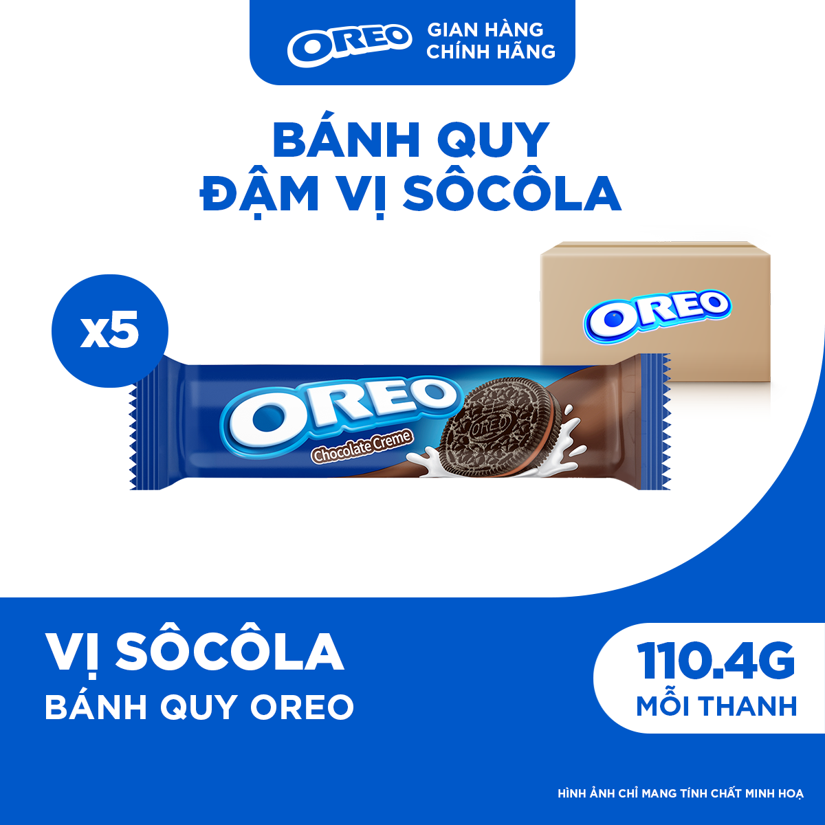 Combo 5 Bánh Quy Oreo Với Kem Vị Sôcôla 110.4g
