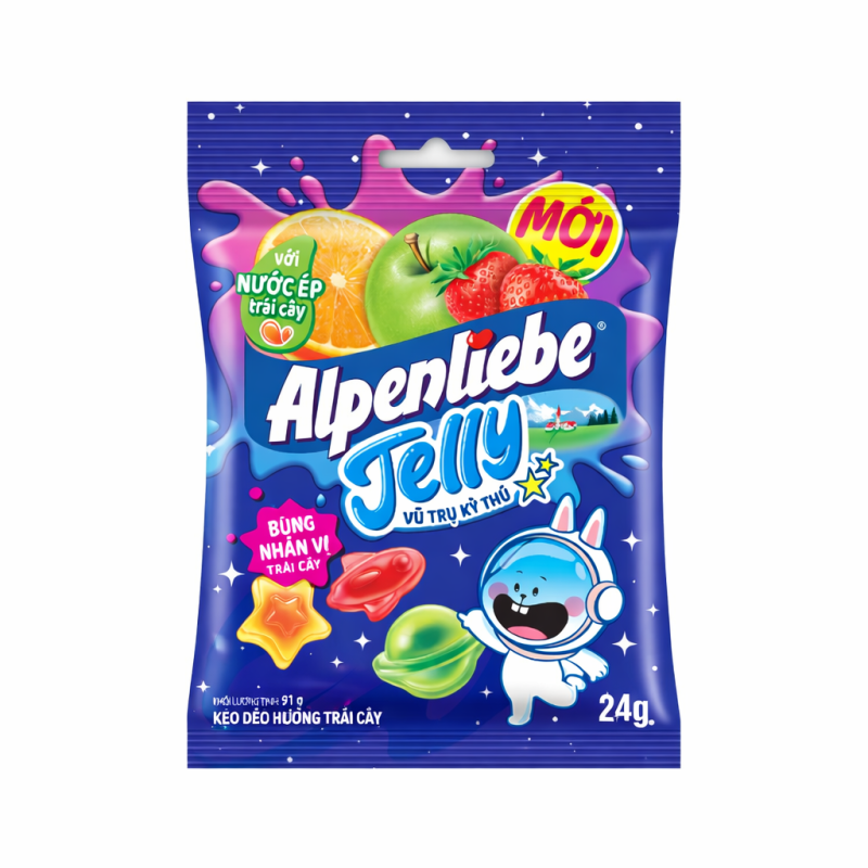 Kẹo Dẻo Alpenliebe Jelly Nhân Mềm Hình Cute (Dây 10 gói)