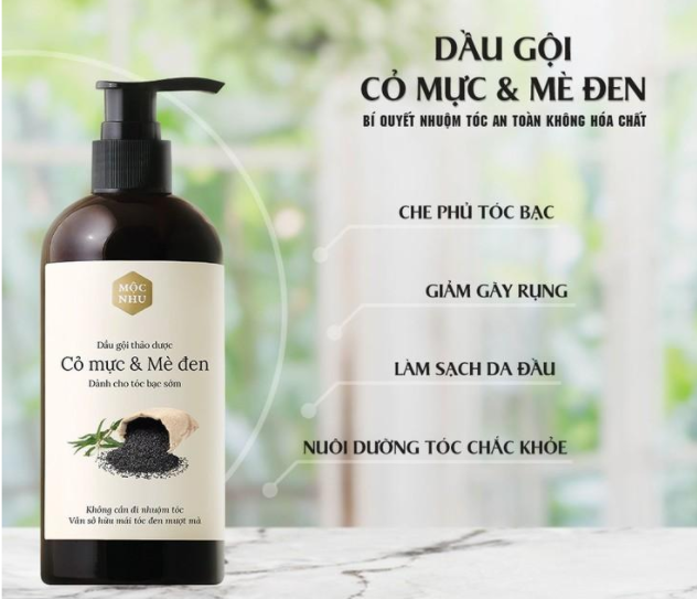 Dầu Gội Cỏ Mực Mộc Nhu - Phủ Màu Tóc Bạc Thành Đen Nhanh Chóng