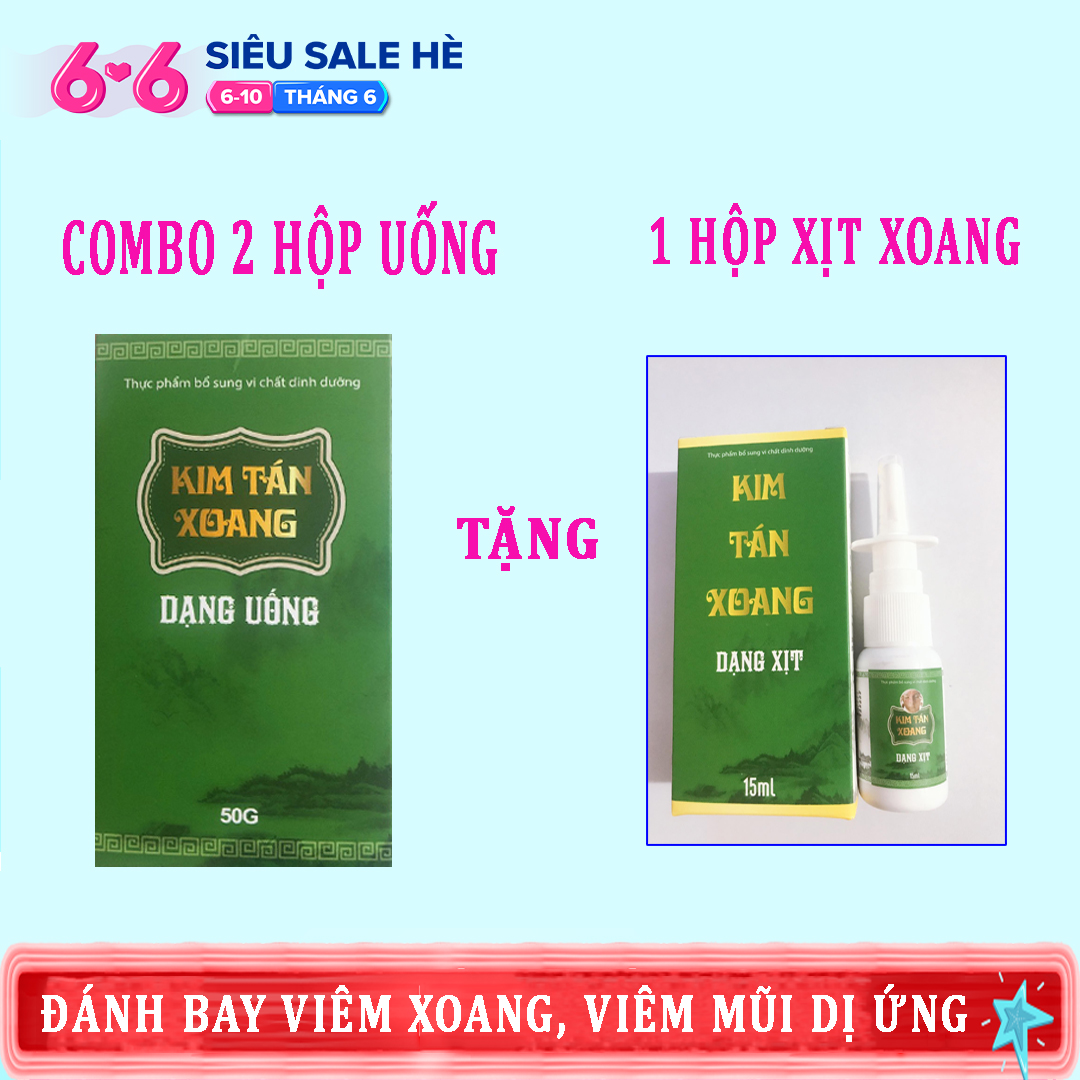 [Combo 2 Hộp] Kim Tán Xoang Đánh Bay Viêm Xoang Viêm Mũi Dị Ứng - Hàng Chính Hãng (320 Viên) Tặng 1 Hộp Xịt