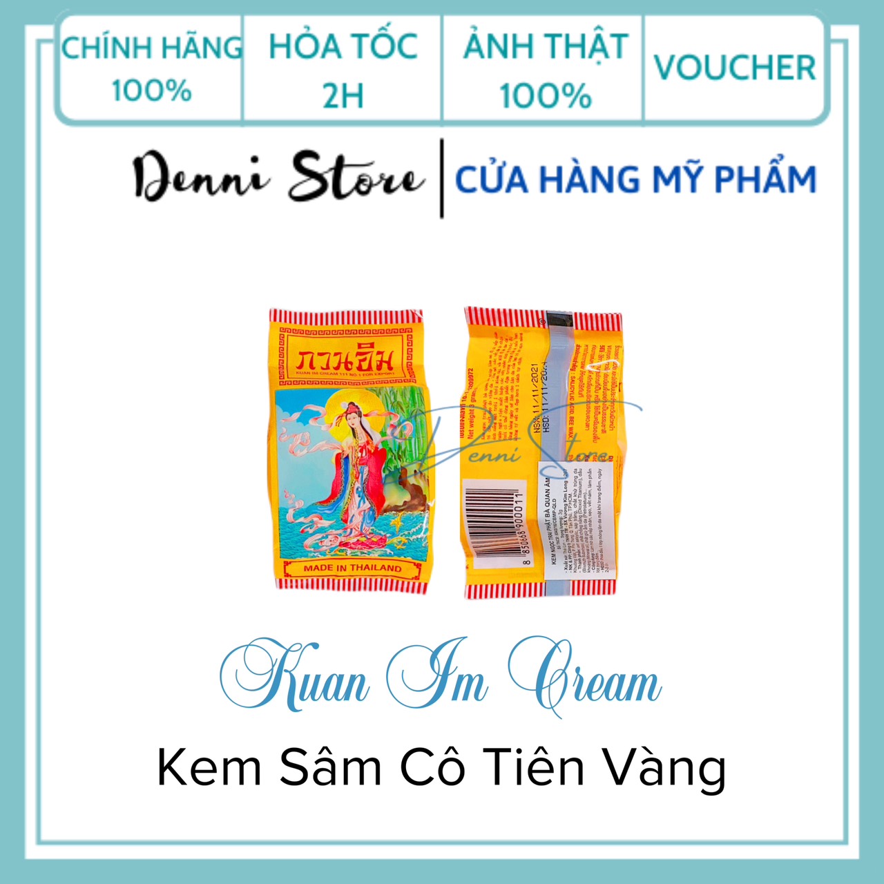 [HCM]Hộp kem trắng da sâm cô tiên vàng Kuan Im Thái lan