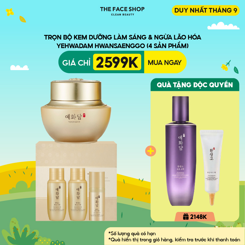 Bộ Sản Phẩm Kem Dưỡng Da TheFaceShop Yehwadam Hwansaenggo Rejuvenating Radiance Cream