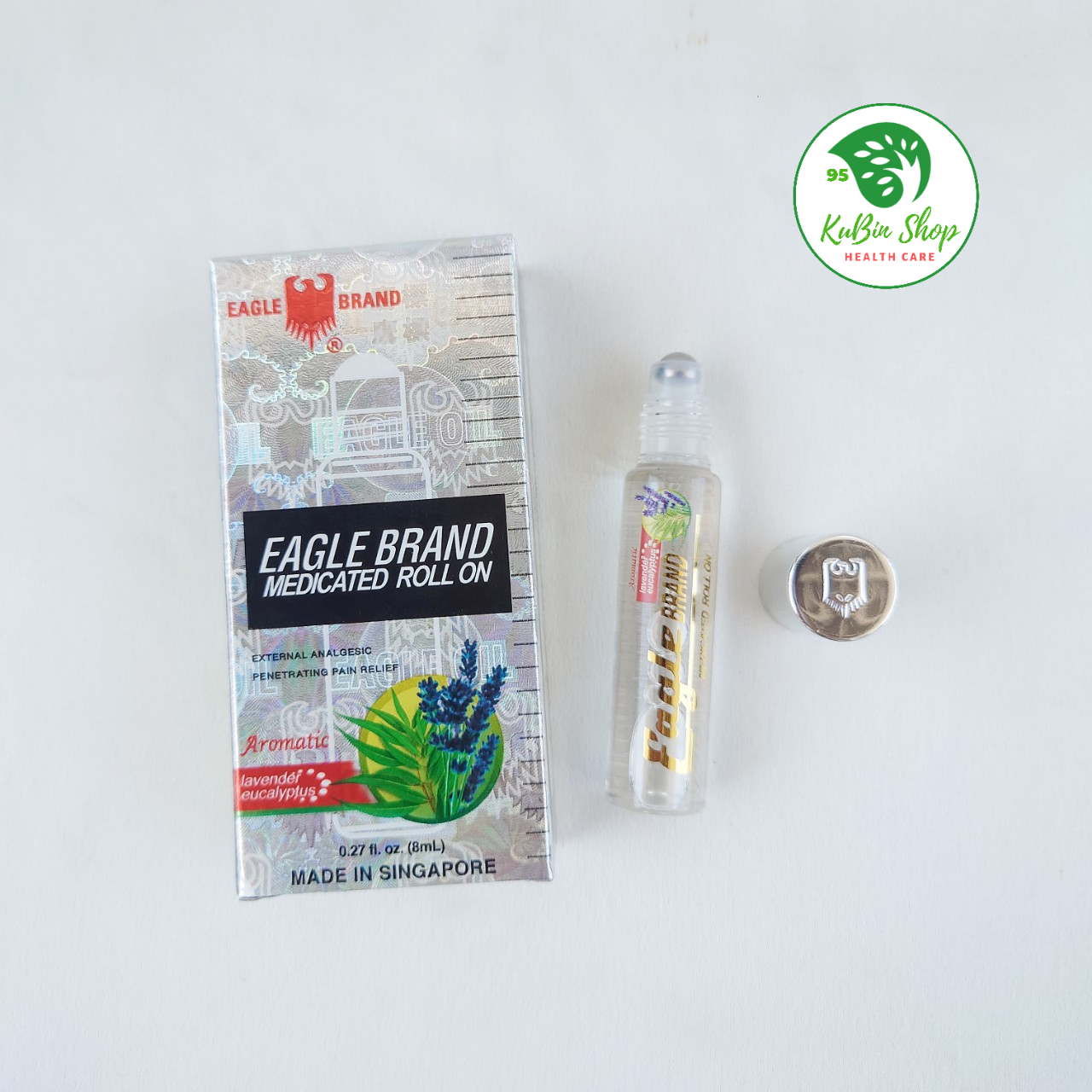 Dầu gió Trắng Con Ó Singapore dạng lăn 8ml chính hãng Eagle Brand Medicated Roll on