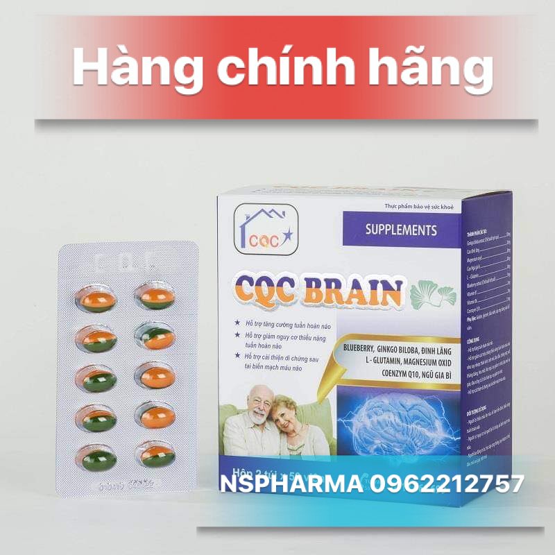 Cqc Brain - Hỗ Trợ Tăng Cường Tuần Hoàn Não Giảm Đau Đầu Hoa Mắt Chóng Mặt Mất Ngủ Đau Mỏi Vai Gáy