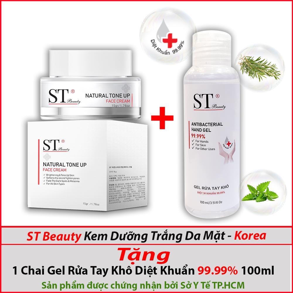 St Beauty Kem Dưỡng Da Mặt Korea - Dưỡng & Bật Tông Da - Làm Mờ Vết Thâm Nám - Spf 50+ Pa+++ - Tặng 1 Gel Khô 100Ml