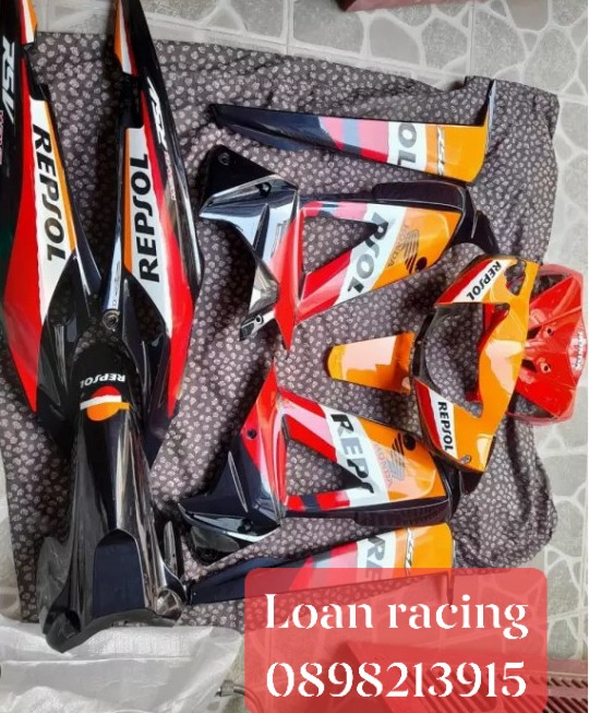 DÀN ÁO WAVE REPSOL RSX 100 MÀU ĐỎ CAM ĐEN ZIN HONDA CHÍNH HÃNG _ LOAN RACING SHOP