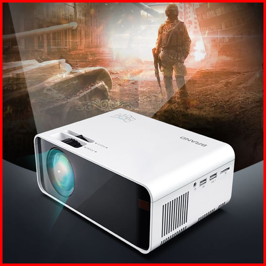 Máy chiếu mini  Happy Cast độ phân giải 4K có remote thông minh Máy chiếu mini kết nối điện thoại má